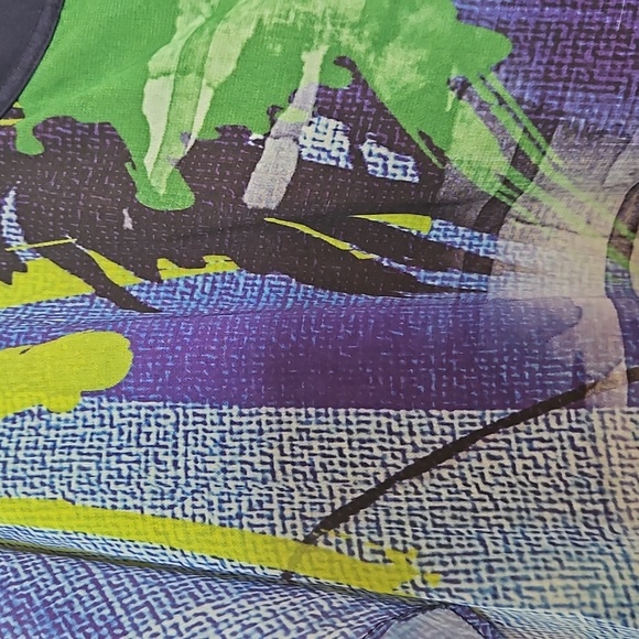 🌺 I.N. Studio Woman Multi-Color Blue Black Flowy Tank Lining Blouse Size 1X - Picture 7 of 13